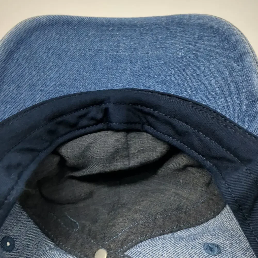 H&M Baseball Cap Blue One Size Denim Embroidered Goose Adjustable Slideback Hat
